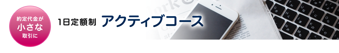 約定代金が小さな取引に　1日定額制 アクティブコース