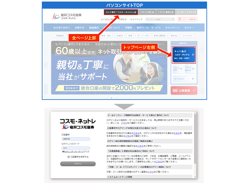 取引画面へログイン